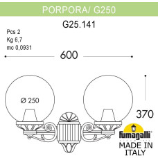 Настенный фонарь уличный GLOBE 250 G25.141.000.BXF1R