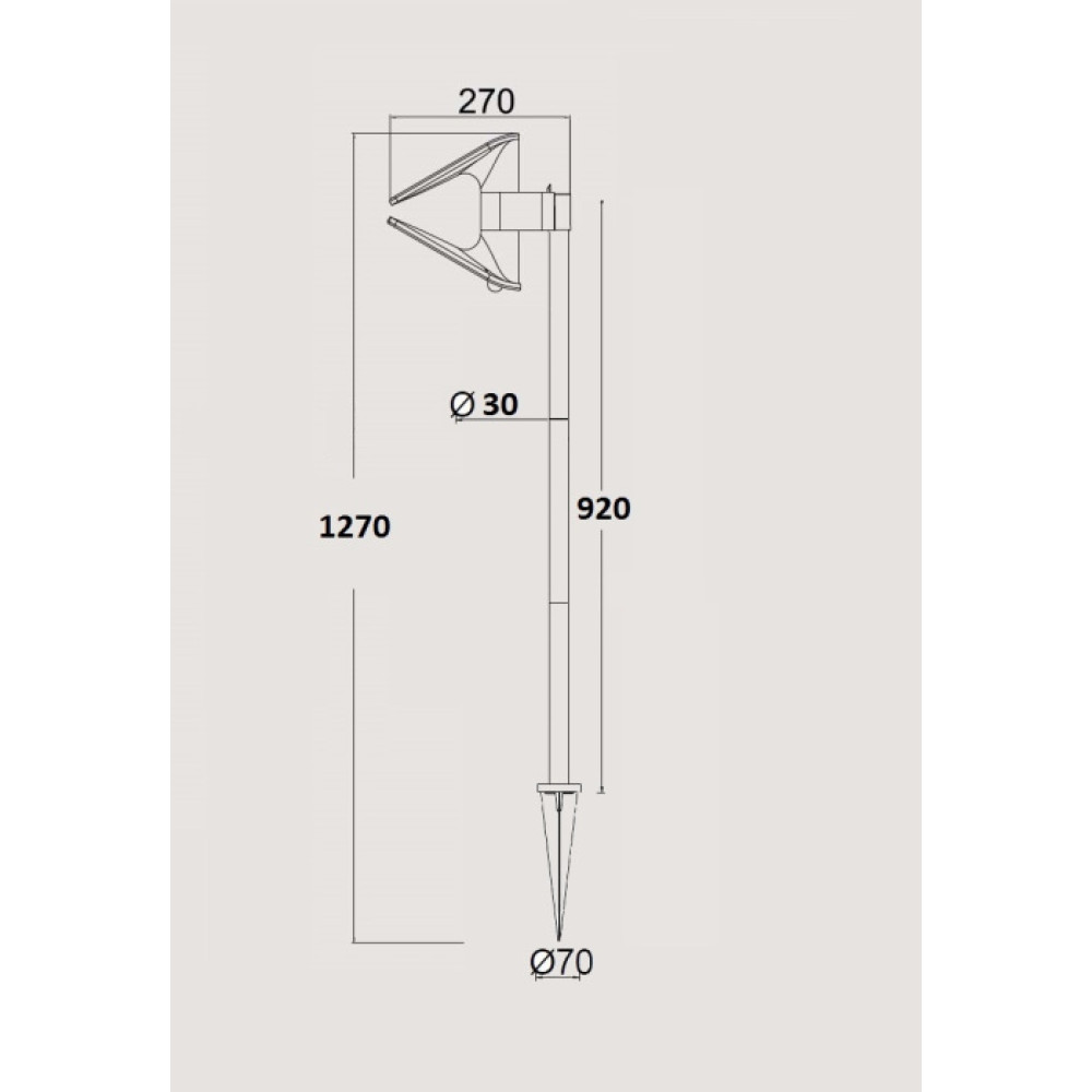 Грунтовый светильник SOLAR P9011-1030 Spike S